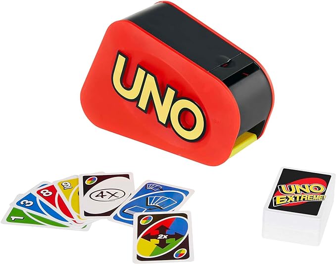 UNO Extreme Card Game Featuring Random-Action Launcher with Lights & Sounds