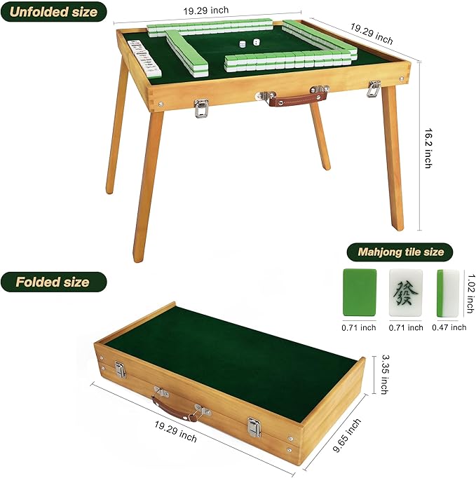 Mahjong Table with Mahjong Tiles Set