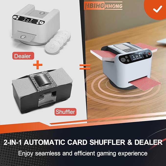 Versatile 2-in-1 Automatic Card Shuffler and Dealer Machine