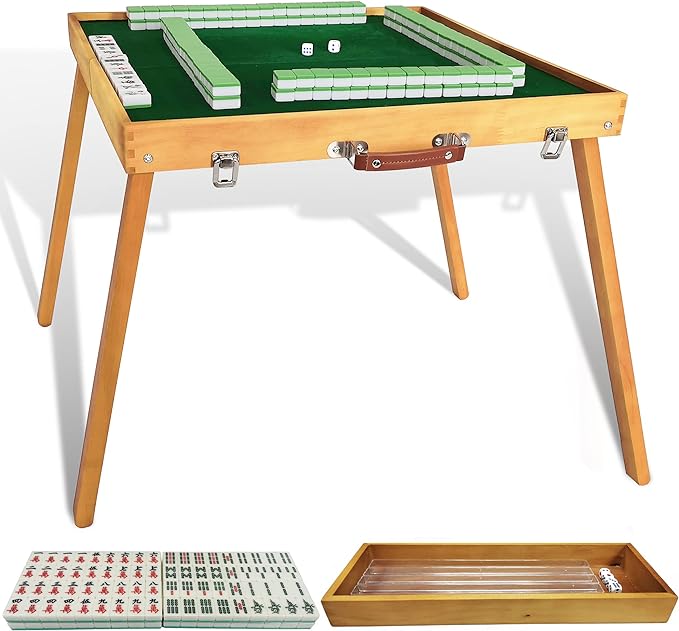 Mahjong Table with Mahjong Tiles Set