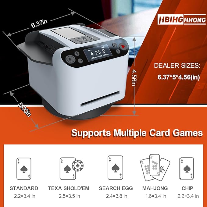 Versatile 2-in-1 Automatic Card Shuffler and Dealer Machine