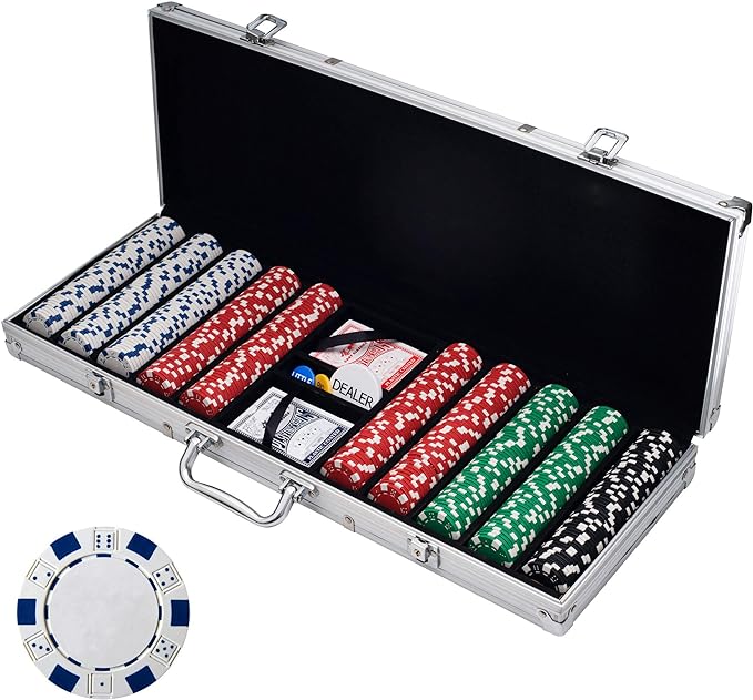 Poker Chips Set,500 Pcs Poker Chips for Texas Holdem