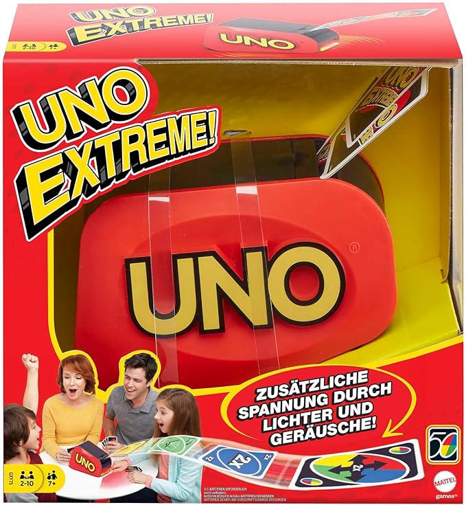 UNO Extreme Card Game Featuring Random-Action Launcher with Lights & Sounds