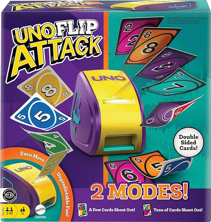 UNO Flip Attack Card Game for Kids, Adults & Family Combines